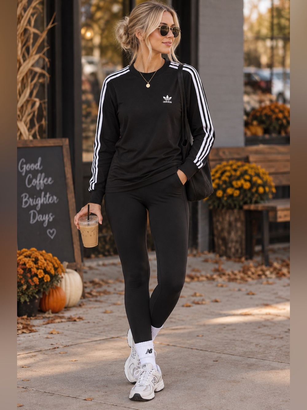 Adidas Originals Women’s Black 3-Stripes Long Sleeve Trefoil Top XS